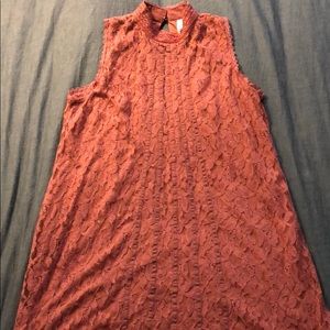Mauve high neck lace dress